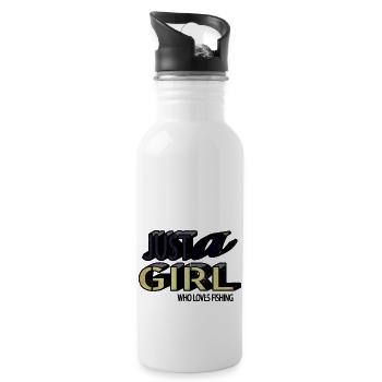 geek funny bass fishing tournaments funny quote - Water bottle with straw - white - Right