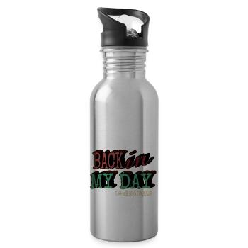 Computer Bday Fullstack Developer Programming - Water bottle with straw - silver - Right