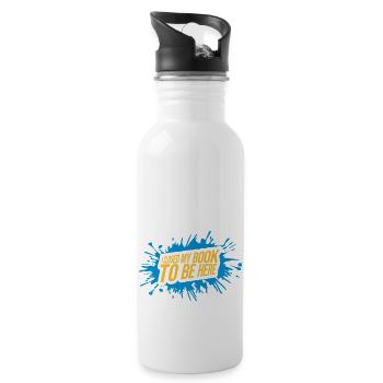 I closed my book - Water bottle with straw - white - Right