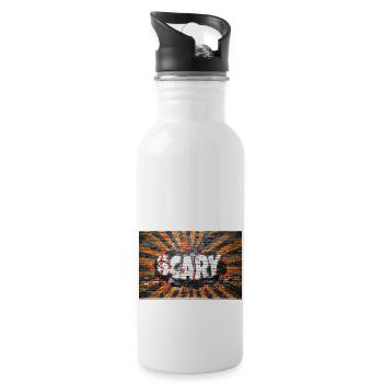 Scary Halloween Comic Stil Graffiti Schriftzug auf - Trinkflasche mit integriertem Trinkhalm - Weiß - Rechts