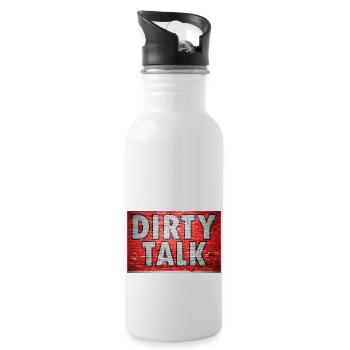 Dirty Talk Graffiti Brick Wall - Water bottle with straw - white - Right