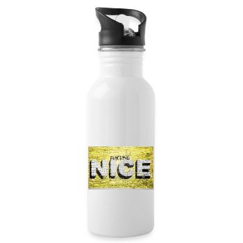 Verdammt schöner Spruch Schriftzug Graffiti on Brick - Trinkflasche mit integriertem Trinkhalm - Weiß - Rechts
