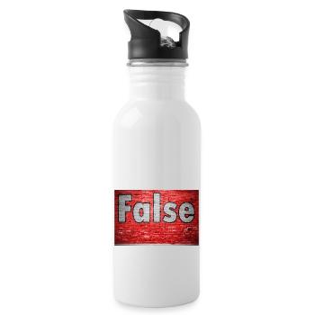 False Brick Wall Graffiti - Water bottle with straw - white - Right