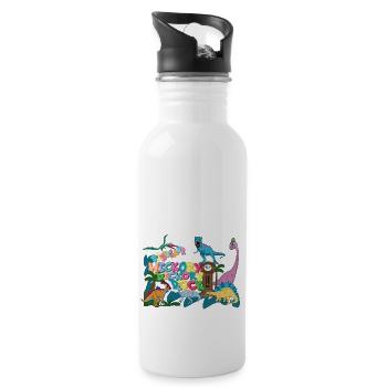 Hickory Dickory Dino - Trinkflasche mit integriertem Trinkhalm - Weiß - Rechts