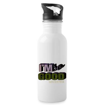 happy funny gym humor christmas present awesome - Trinkflasche mit integriertem Trinkhalm - Weiß - Rechts