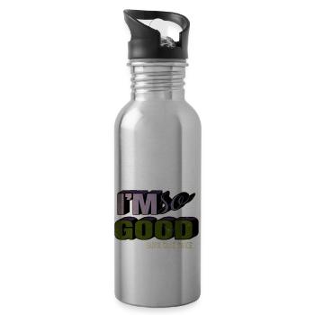 happy funny gym humor christmas present awesome - Trinkflasche mit integriertem Trinkhalm - Lightsilver - Rechts