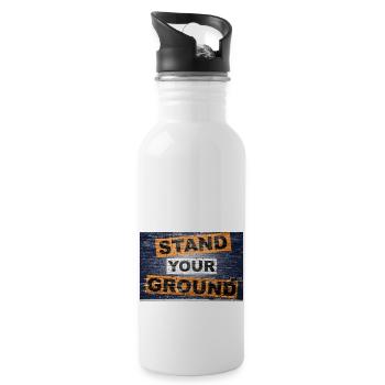 Stand Your Ground Spruch Schriftzug Graffiti - Trinkflasche mit integriertem Trinkhalm - Weiß - Rechts