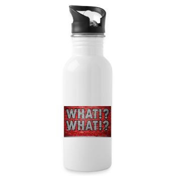 What!? What!? Graffiti - Water bottle with straw - white - Right