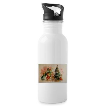 Noël 23 - Gourde avec paille intégrée - blanc - Droite