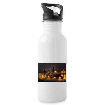Village de Noël - Gourde avec paille intégrée - blanc - Droite