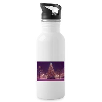 Sapin de Noël dans le WInter - Gourde avec paille intégrée - blanc - Droite