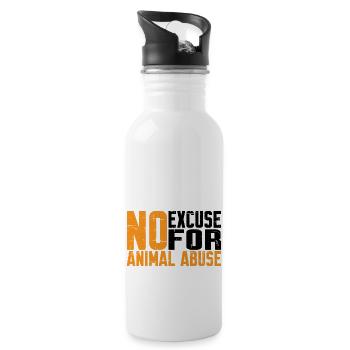 Aucune excuse pour la maltraitance des animaux 7 - Gourde avec paille intégrée - blanc - Droite