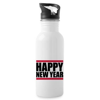 Citation Bonne année - Gourde avec paille intégrée - blanc - Droite