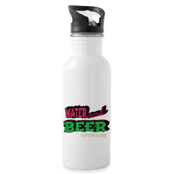 awesome beer apparel beer drinking beer pong - Trinkflasche mit integriertem Trinkhalm - Weiß - Rechts