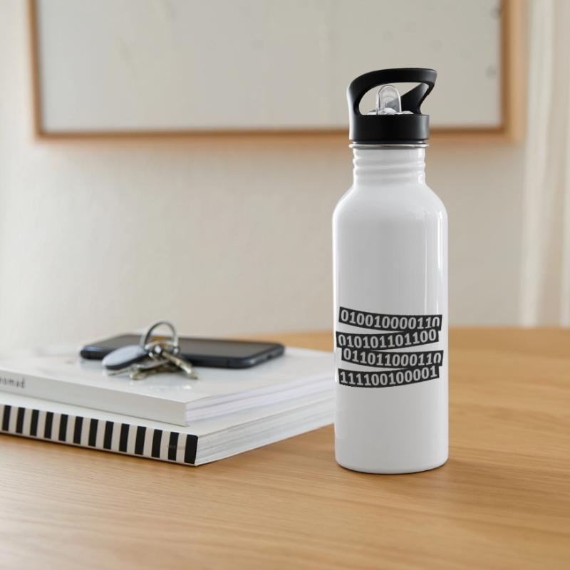 Binary Code Program Language Water bottle with straw