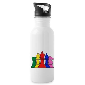 Chess pieces - Water bottle with straw - white - Right