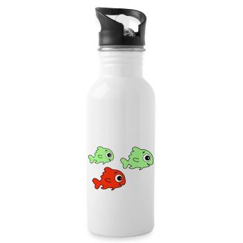 Pisces - Water bottle with straw - white - Right