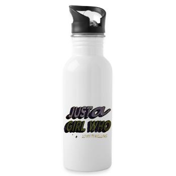 birthday present happy funny quote bday - Trinkflasche mit integriertem Trinkhalm - Weiß - Rechts
