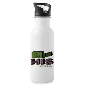heart funny quote boys birthday present one race - Water bottle with straw - white - Right