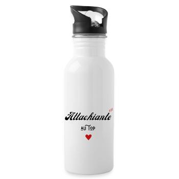 attachiante au top idée cadeau - Gourde avec paille intégrée - blanc - Droite