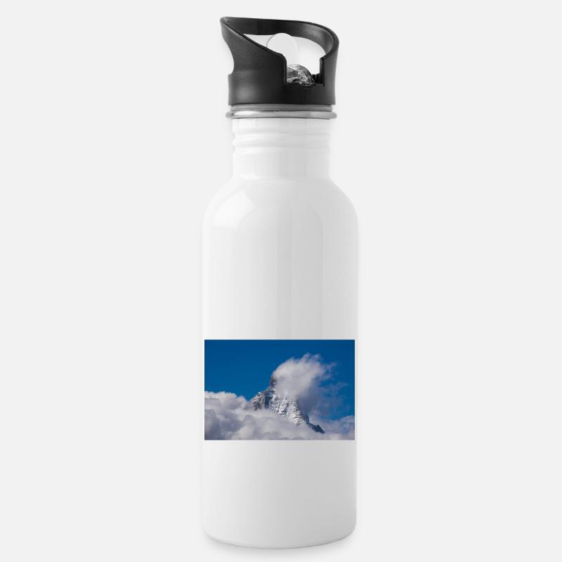 Matterhorn - Trinkflasche mit integriertem Trinkhalm - Weiß