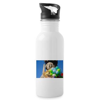 Kleiner Freimarkt - Trinkflasche mit integriertem Trinkhalm - Weiß - Rechts