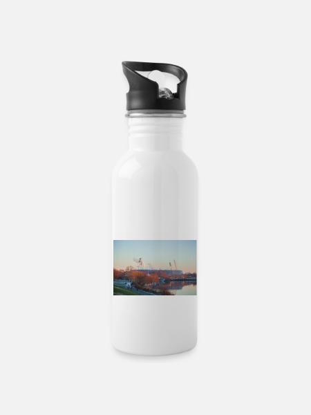 Weserstadion - Trinkflasche mit integriertem Trinkhalm - Weiß
