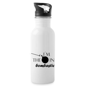 Bombe in Bombastisch - Bild mit Schriftzug - Trinkflasche mit integriertem Trinkhalm - Weiß - Rechts