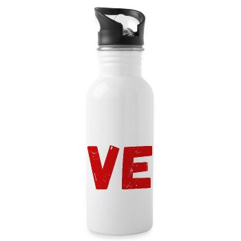 Love matching t-shirt couple - Water bottle with straw - white - Right