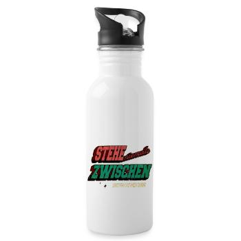 schäferhund zitat lieblingshund bullterrier spruch - Trinkflasche mit integriertem Trinkhalm - Weiß - Rechts