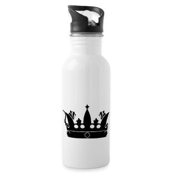 Symbole de la couronne Roi et Reine Vecteur d’amour 4 - Gourde avec paille intégrée - blanc - Droite
