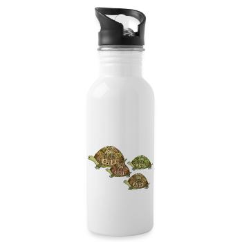 Schildkröten - Trinkflasche mit integriertem Trinkhalm - Weiß - Rechts