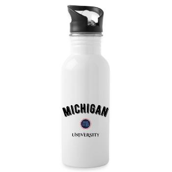 michigan université - Gourde avec paille intégrée - blanc - Droite