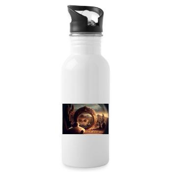olho deserto by daniel costa - Water bottle with straw - white - Right