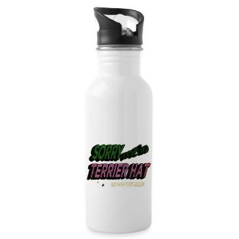 greyhound doggie christmas birthday bloodhound - Water bottle with straw - white - Right
