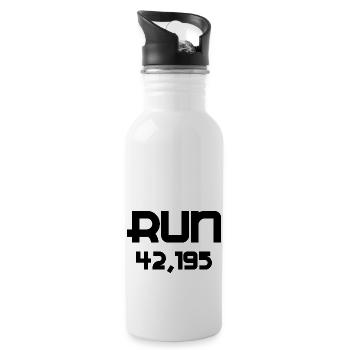 Marathon Triathlon Running joggen Biking Radfahren - Trinkflasche mit integriertem Trinkhalm - Weiß - Rechts