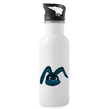 Hasenköpfchen - Trinkflasche mit integriertem Trinkhalm - Weiß - Rechts