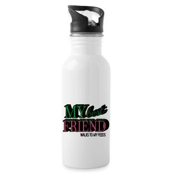 beagle for men present birthday present idea - Water bottle with straw - white - Right