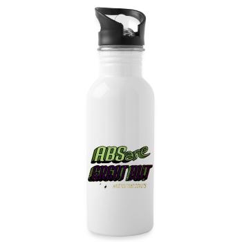 snowboarding geek barbecue birthday volleyball - Water bottle with straw - white - Right