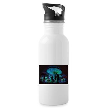 Mushrooms city - Water bottle with straw - white - Right