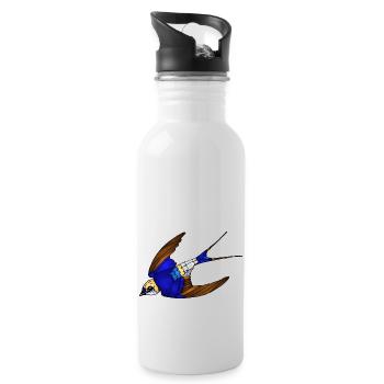 Oiseau - Gourde avec paille intégrée - blanc - Droite