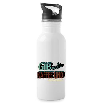 lustig kaffeesatz spaß kaffeekanne geschenkidee - Trinkflasche mit integriertem Trinkhalm - Weiß - Rechts