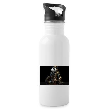 Pandabär - Trinkflasche mit integriertem Trinkhalm - Weiß - Rechts