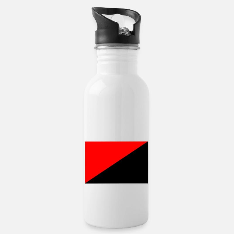 Anarchie - Trinkflasche mit integriertem Trinkhalm - Weiß