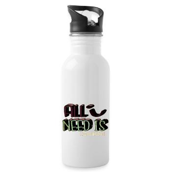 gift gift idea happy joke drink jokes present - Trinkflasche mit integriertem Trinkhalm - Weiß - Rechts