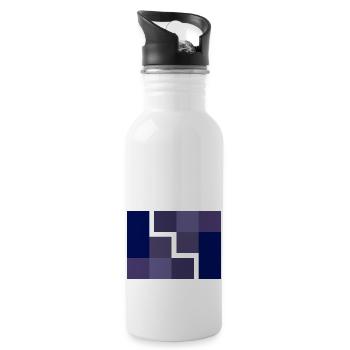 Geometric - Water bottle with straw - white - Right