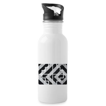 Geometric - Water bottle with straw - white - Right