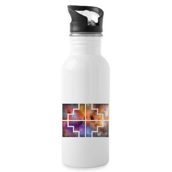 Geometric Collor - Water bottle with straw - white - Right