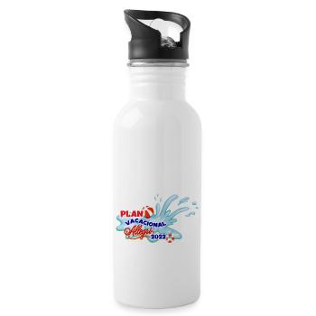 Logo des Fêtes - Gourde avec paille intégrée - blanc - Droite