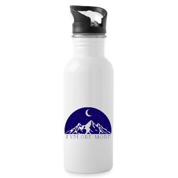 Mehr erfahren - Trinkflasche mit integriertem Trinkhalm - Weiß - Rechts